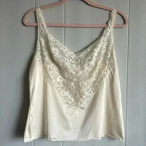 1980s, 1990s, vintage lace tank camisoles, size large